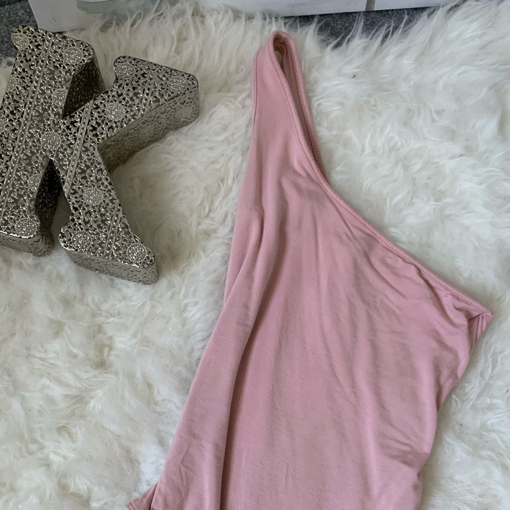 Forever21 Pink bodysuit one shoulder